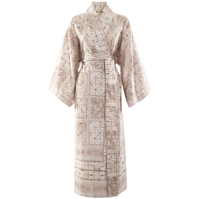 BASSETTI Kimono-BOLSENA Morgenmante Mako-Stain Farbe 41. beige
