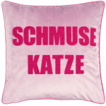 PAD Kissenhülle SCHMUSEKATZE 45x45cm Statement-Kissen X127. rot-pink