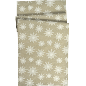 SANDER X-MAS Tischwäsche STELLA-NOTTE Jacquardstoff mit Glanzeffekt Sternennacht Fb27. taupe