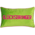 PAD Statement Kissenhülle GLÜCKSBRINGER 30x50cm Frottee beflockt M45. hotpink