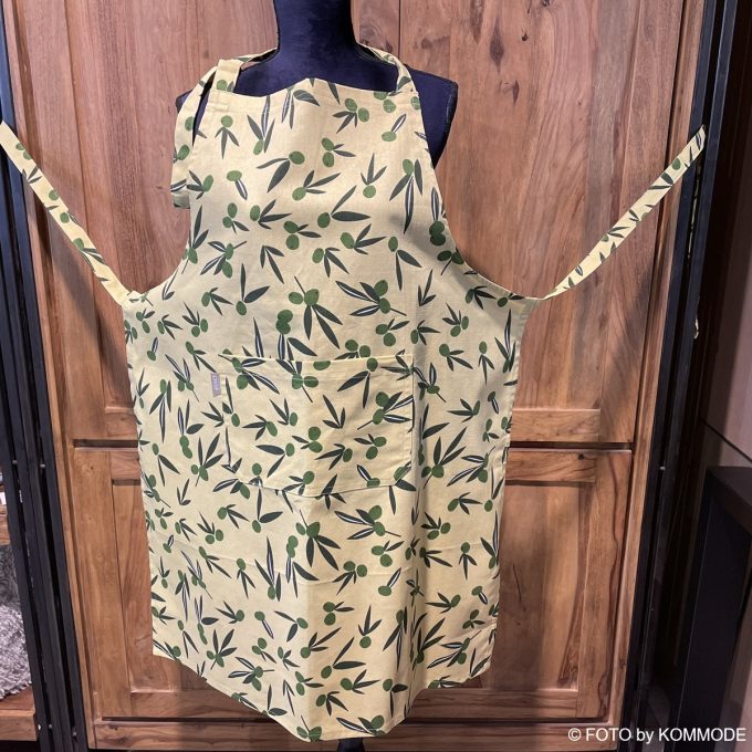 FINESSE_Kuechenschuerze_CHEF_mit_Taschen_Oliven_Fb_gelb_gruen