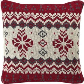 SANDER | X-MAS | Kissenhülle | COZY FLAKES | 45x45 | Flocken | Fb40. rot