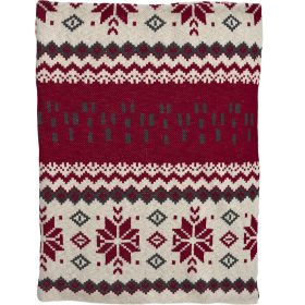 SANDER | X-MAS | Plaid | COZY FLAKES | 130x170 | Strickdecke | Flocken | Fb40. rot